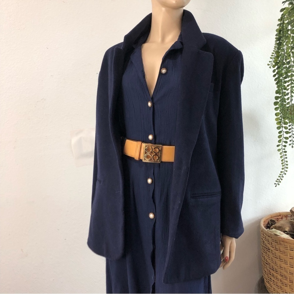 EASTWEST wool, cashmere blend coat dark blue size:M